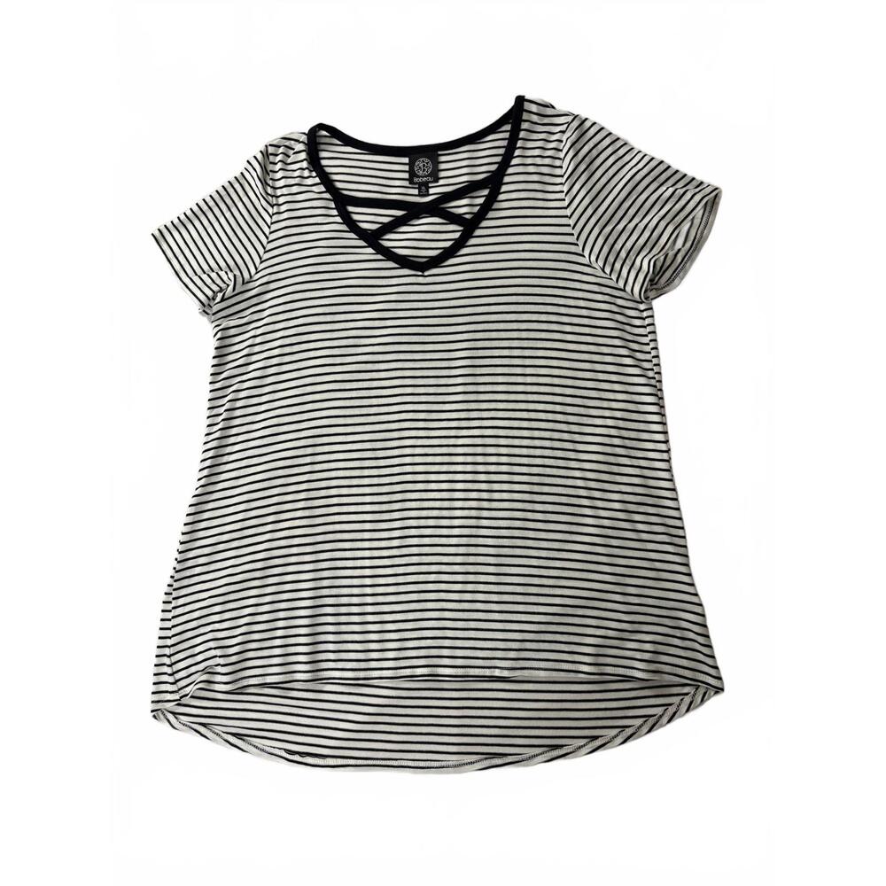 Bobeau Women's Striped V-Neck Top - XL